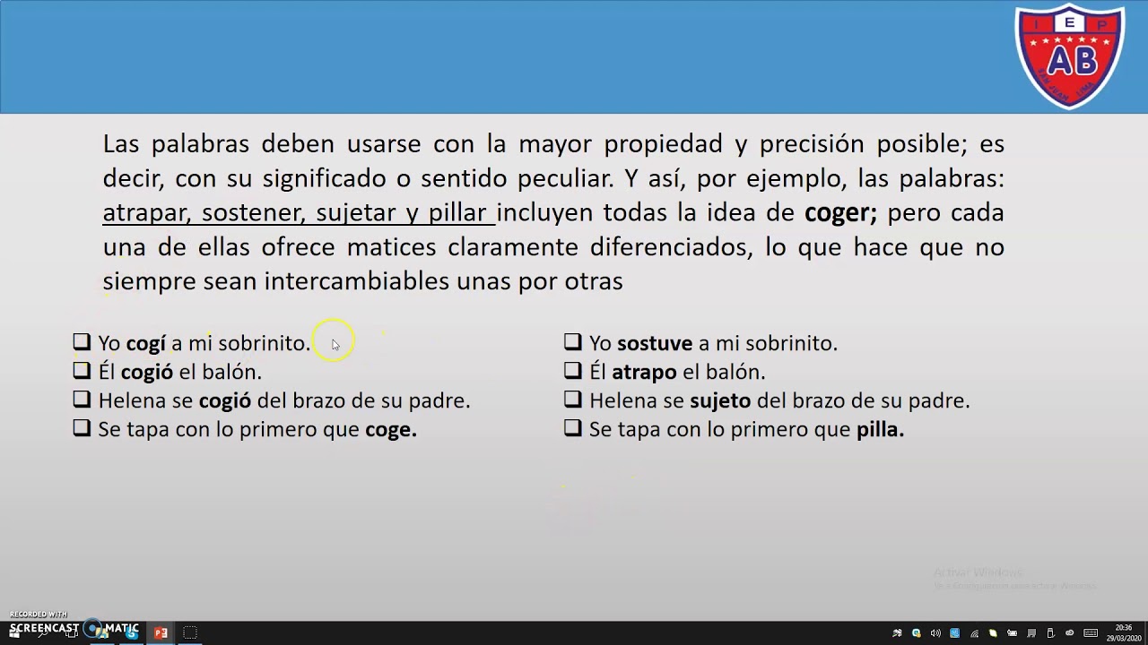 PRECISIÓN LÉXICA - 4TO SEC