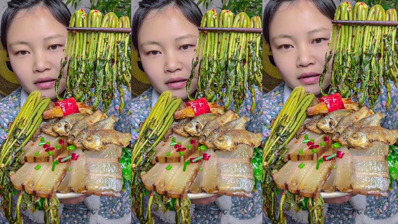 Let's Eat with Jin: Spicy Fried Bacon, Fish & More Home-Cooked Veggies!