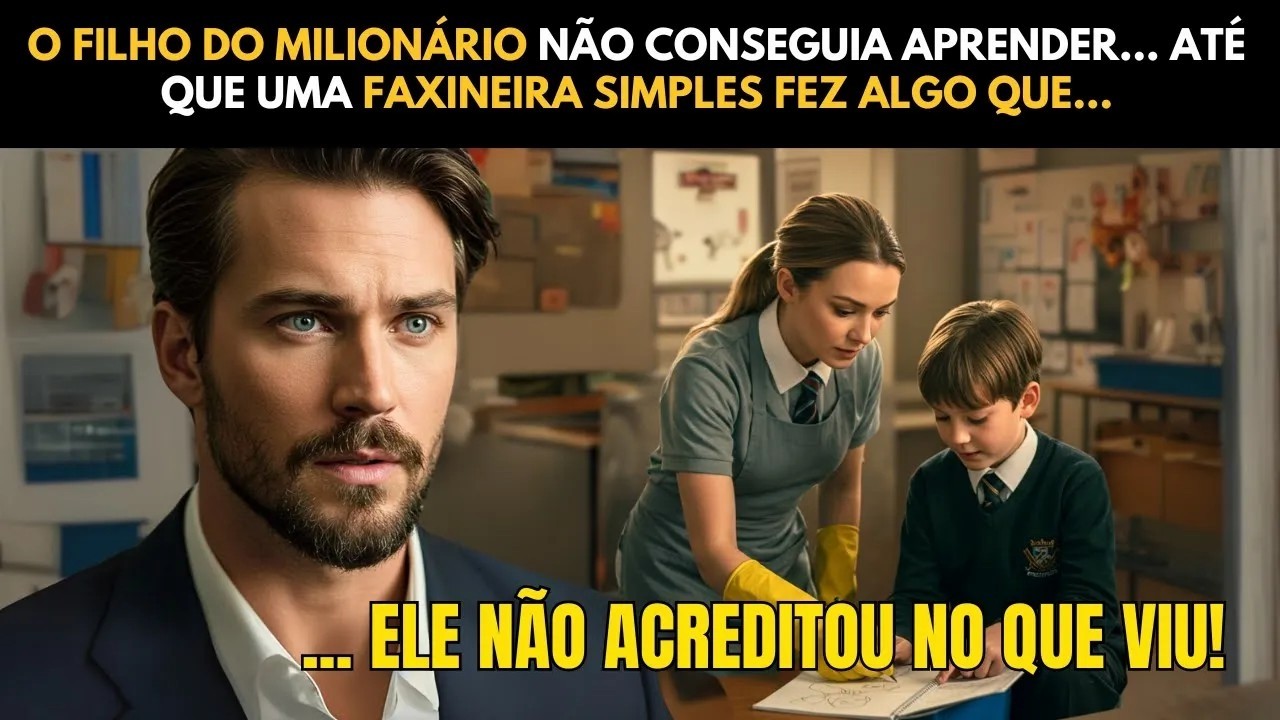 O FILHO DO MILIONÁRIO NÃO CONSEGUIA APRENDER... ATÉ QUE UMA FAXINEIRA SIMPLES FEZ ALGO QUE…