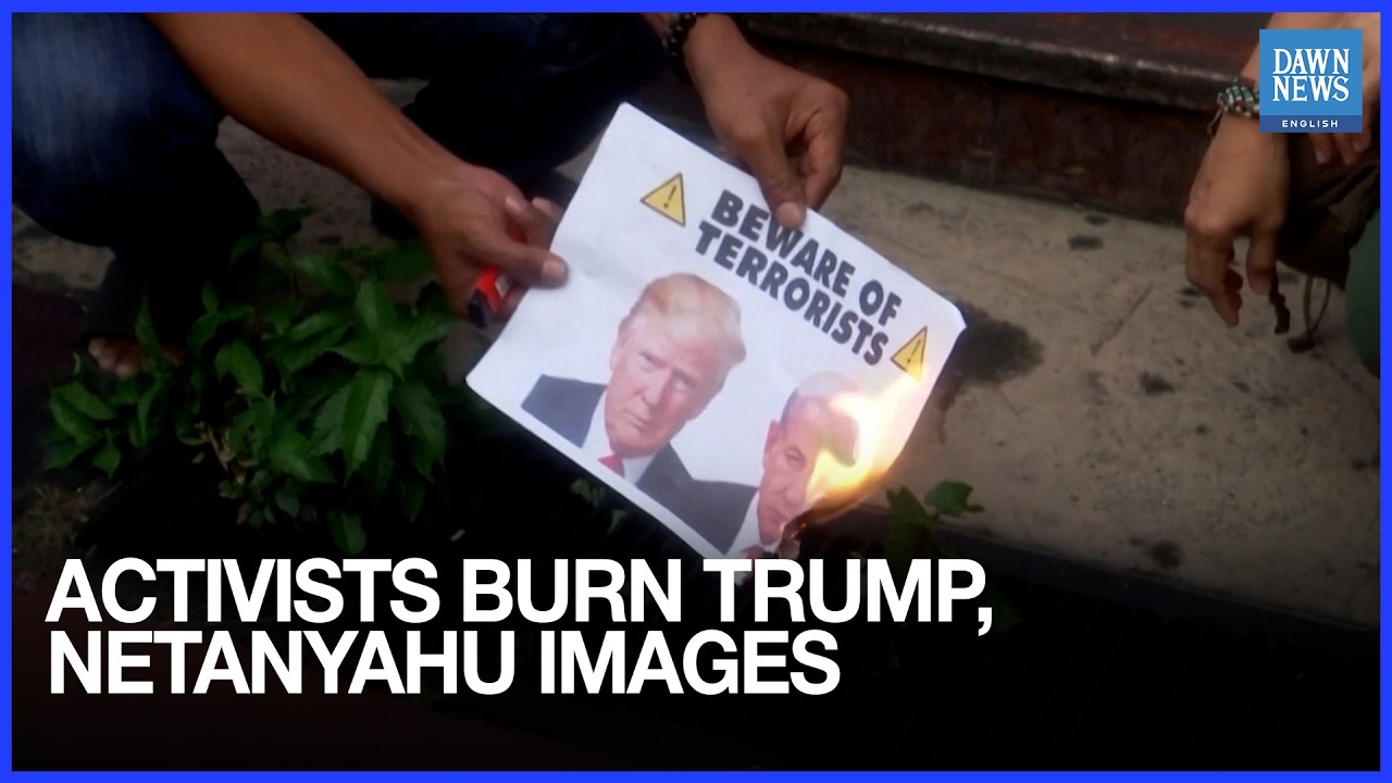 Filipino Activists Burn Images of Trump and Netanyahu at Iran Protest | Dawn News English