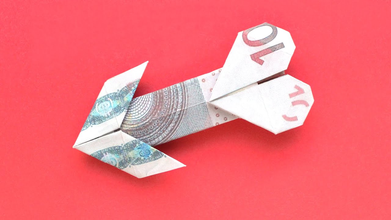 Origami HERZ UND PFEIL Geldgeschenk GELD FALTEN | Money HEART AND ARROW | Tutorial by Euro Origami