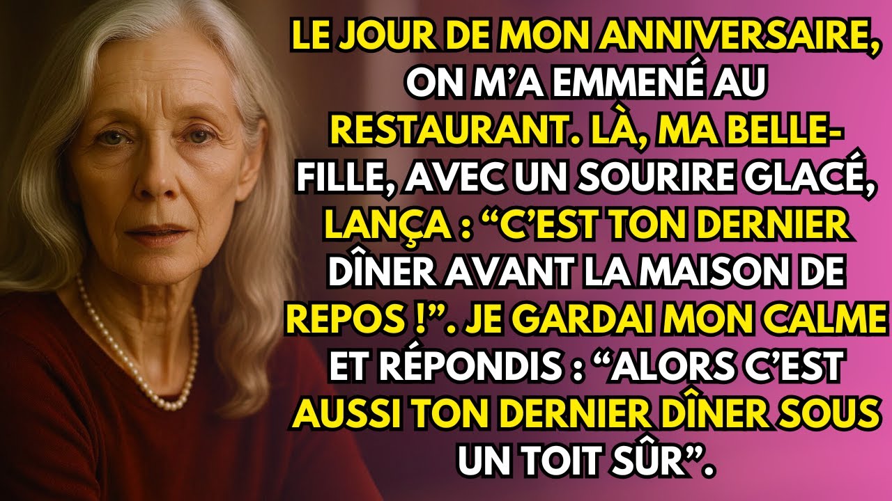 Le jour où j’ai fêté une année de plus, ma famille me surprit. Entrant au restaurant, ma belle-fille