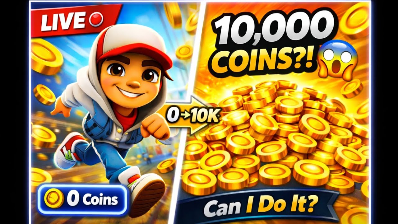 10k coin challenge | 🔴 subway surfers gameplay live #shorts #live