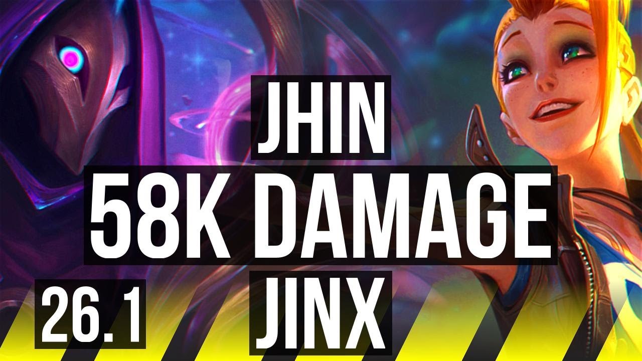 JHIN & Zoe vs JINX & Blitzcrank (ADC) | 58K damage | KR Master | 26.1