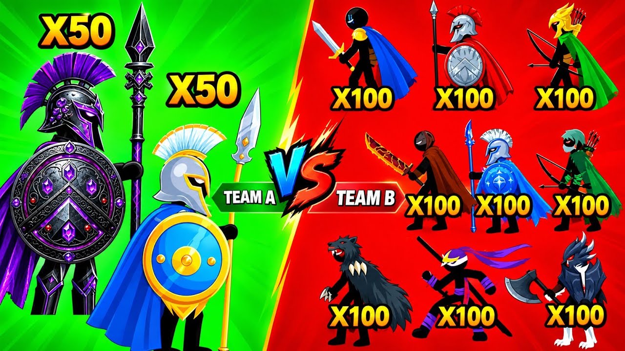 Atreyos & Spearos X50 VS X100 All Generals | Stick War Saga 