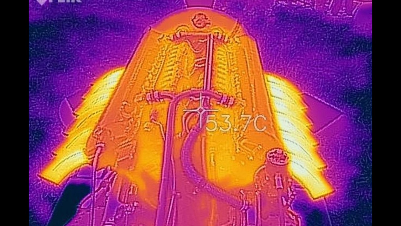 Post-winter servicing test run of a Rolls-Royce Merlin - with thermal images