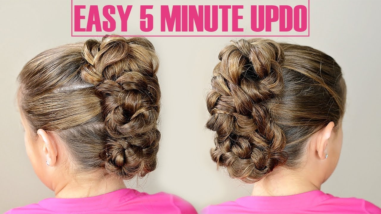 EASY 5 MINUTE UPDO -  GIRLS HAIRSTYLE MOHAWK BUN