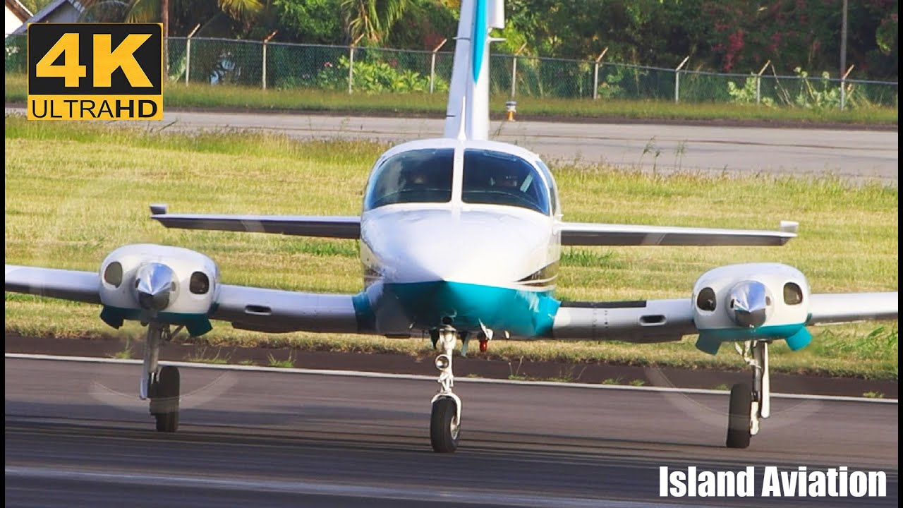 (4K) Lovely Cessna 402B (N9063M) Departure From St. Kitts / Eastern Caribbean