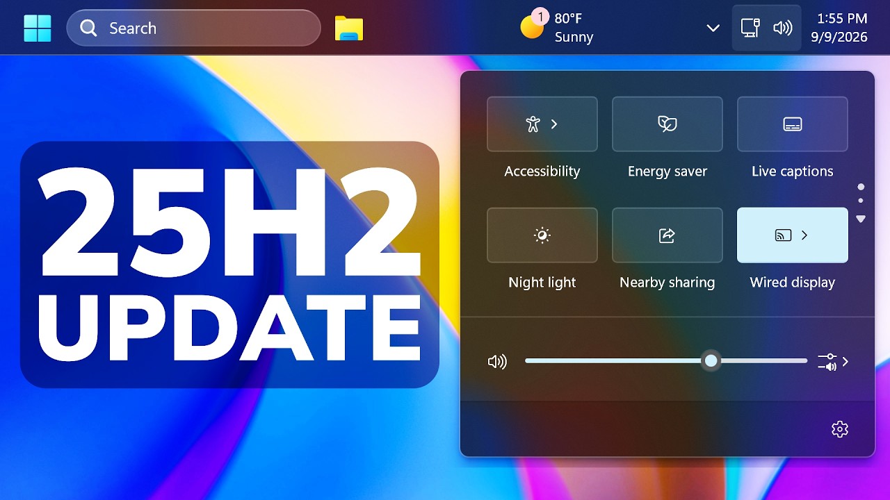 Новое обновление Windows 11 25H2 за сентябрь 2026 года &ndash; новые функции панели задач, меню &laquo;Пуск&raquo;,...