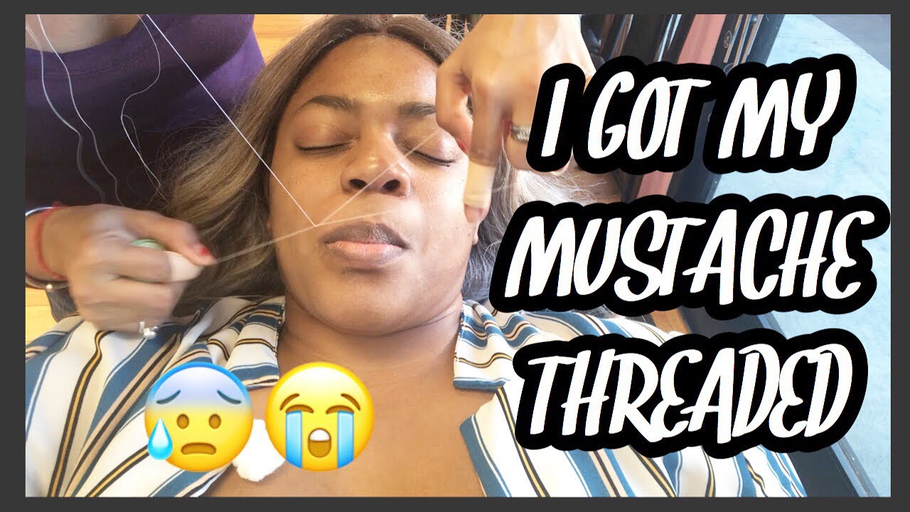 GETTING MY MUSTACHE THREADED FOR THE FIRST TIME! OUCH! | KEISHA ANULIKA