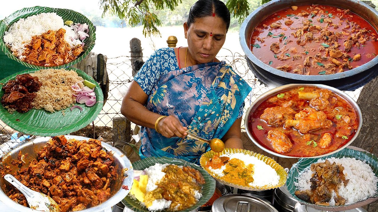 Cheapest Roadside Unlimited Meals | Indian Street Food | #Meals #Vegmeals #NonVegMeals