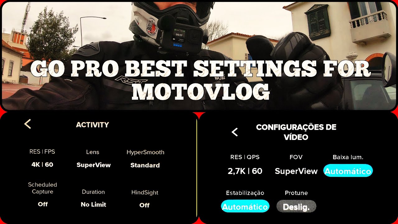 GoPro Hero 10 | Hero 7 Black Melhor Vídeo & Áudio Setup para Motovlog