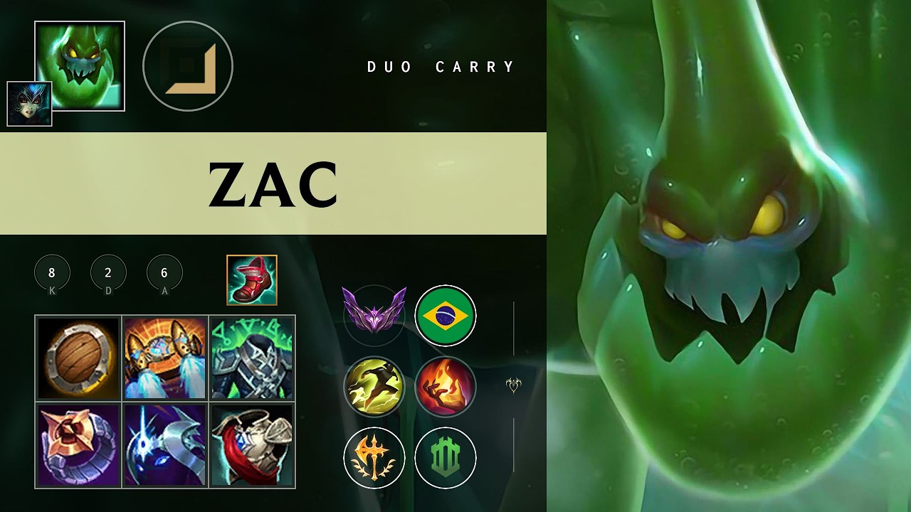 Zac Carry vs Zeri - BR Master Patch 26.08