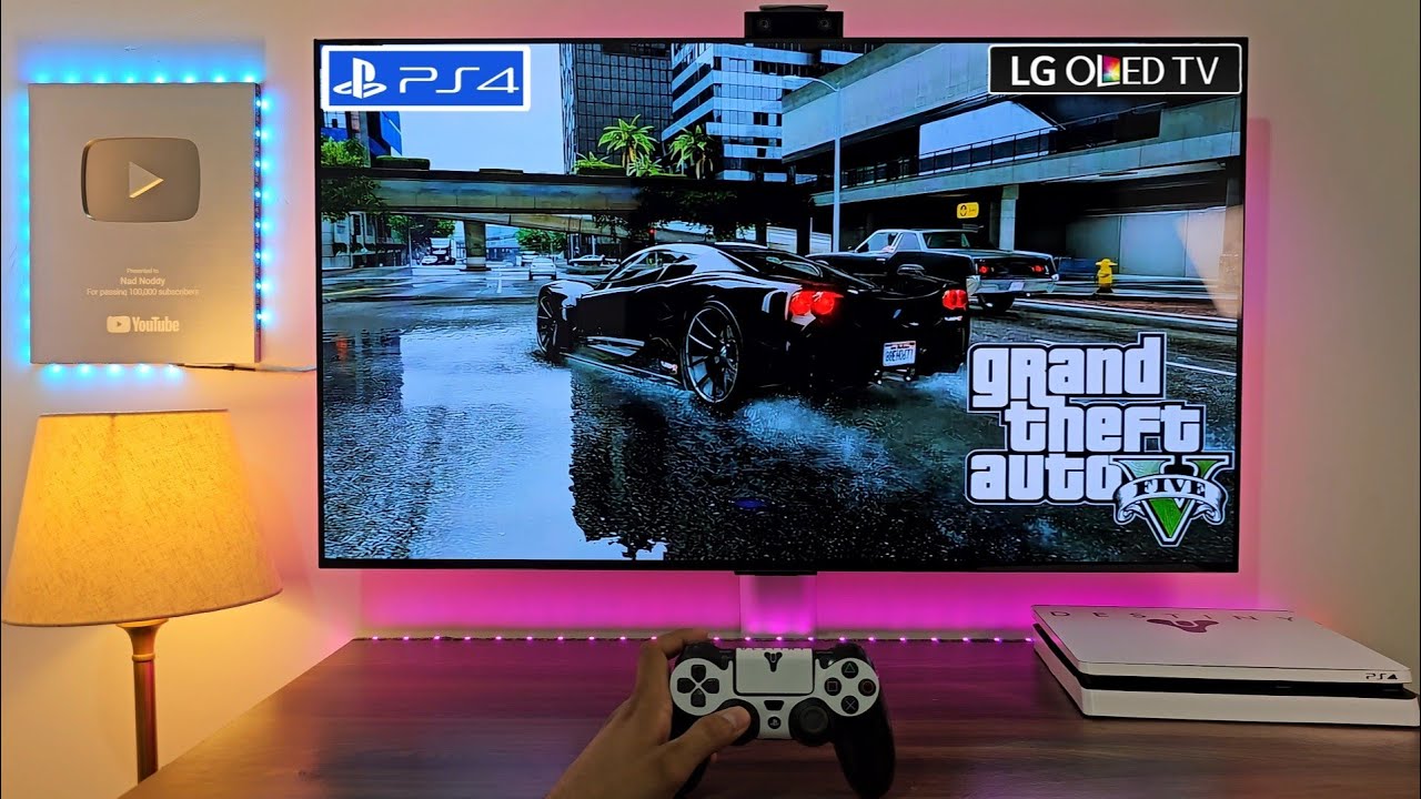 GTA V Heavy Rain + PS4 Slim + 4K OLED TV 🔥