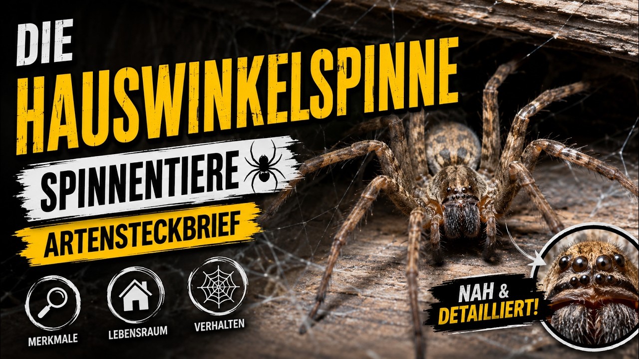 Die Hauswinkelspinne | Spinnentiere Artensteckbrief