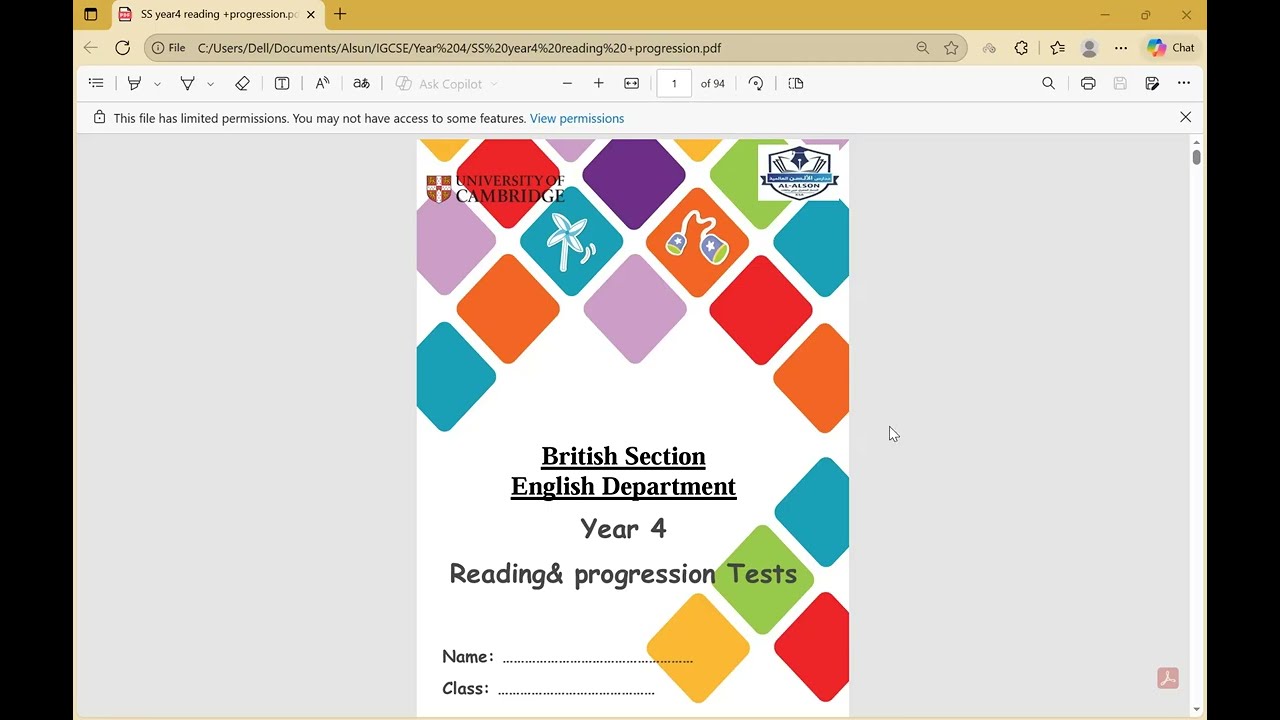 Year 4 Past Paper Part 1