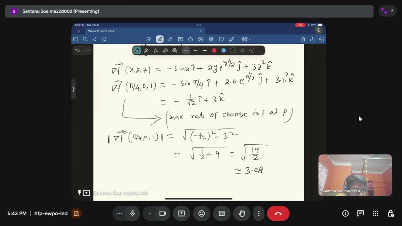 NPTEL- Multivariable Calculus Week 6 Live Discussions