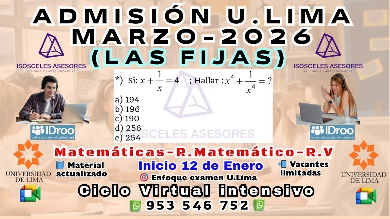 U.lima  Admisión Marzo 2026 - Ciclo Enero-Marzo