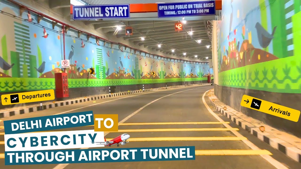 Delhi Airport to Cybercity via Airport Tunnel – Uncut Drive Through India's Newest Connectivity
