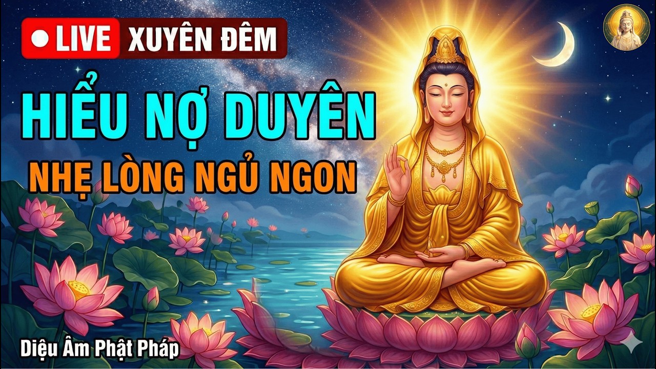 🔴 LIVE XUYÊN ĐÊM: Duyên Nợ Vợ Chồng, Buông Xả Để Tâm An, Ngủ Thật Ngon Giấc | Diệu Âm Phật Pháp