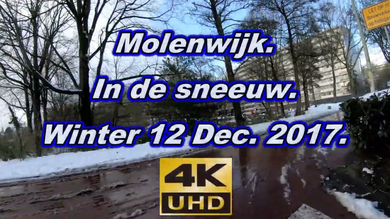 4K  Amsterdam noord  Molenwijk in de sneeuw   12 Dec  2017