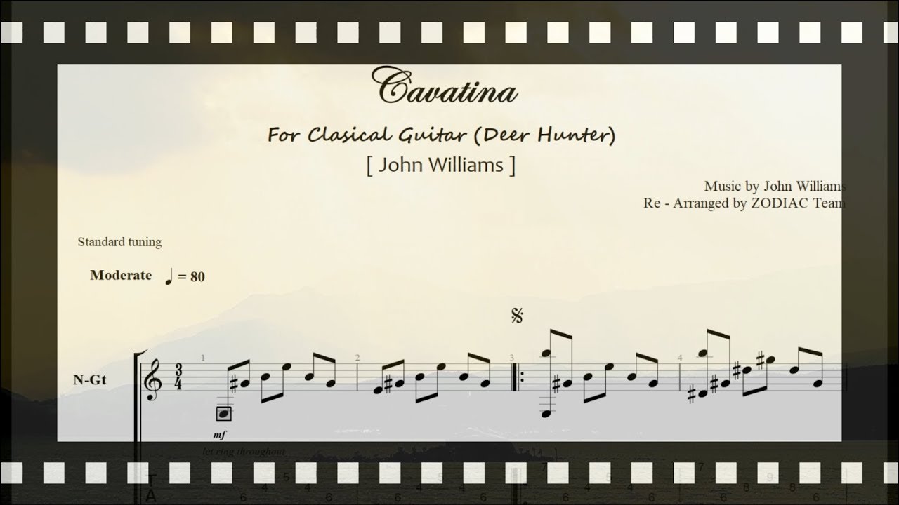 Cavatina(카바티나) - Classical Guitar TAB (PDF) | Deer Hunter(디어헌터) OST  / John Williams