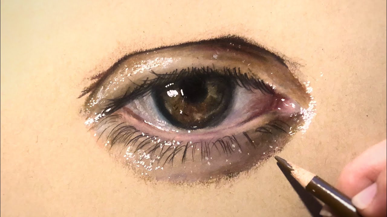 Realistic Eye Drawing Using Colored Pencils | Timelapse