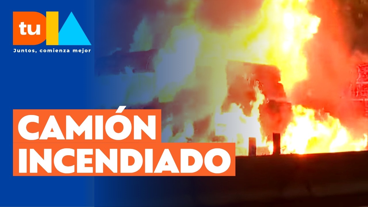 Autopista Central cortada por camión incendiado: Chofer fue salvado por conductor de bus l Tu Día