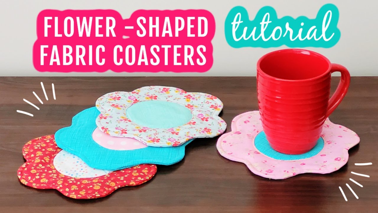 Flower-Shaped Fabric Coasters #coasterstutorial #flowercoasters #fabriccoasters