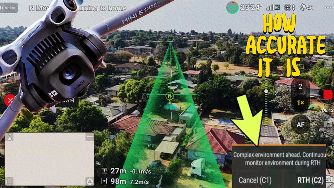 Тест точности автоматического возврата домой DJI Mini 5 Pro с помощью LiDAR (3 попытки)