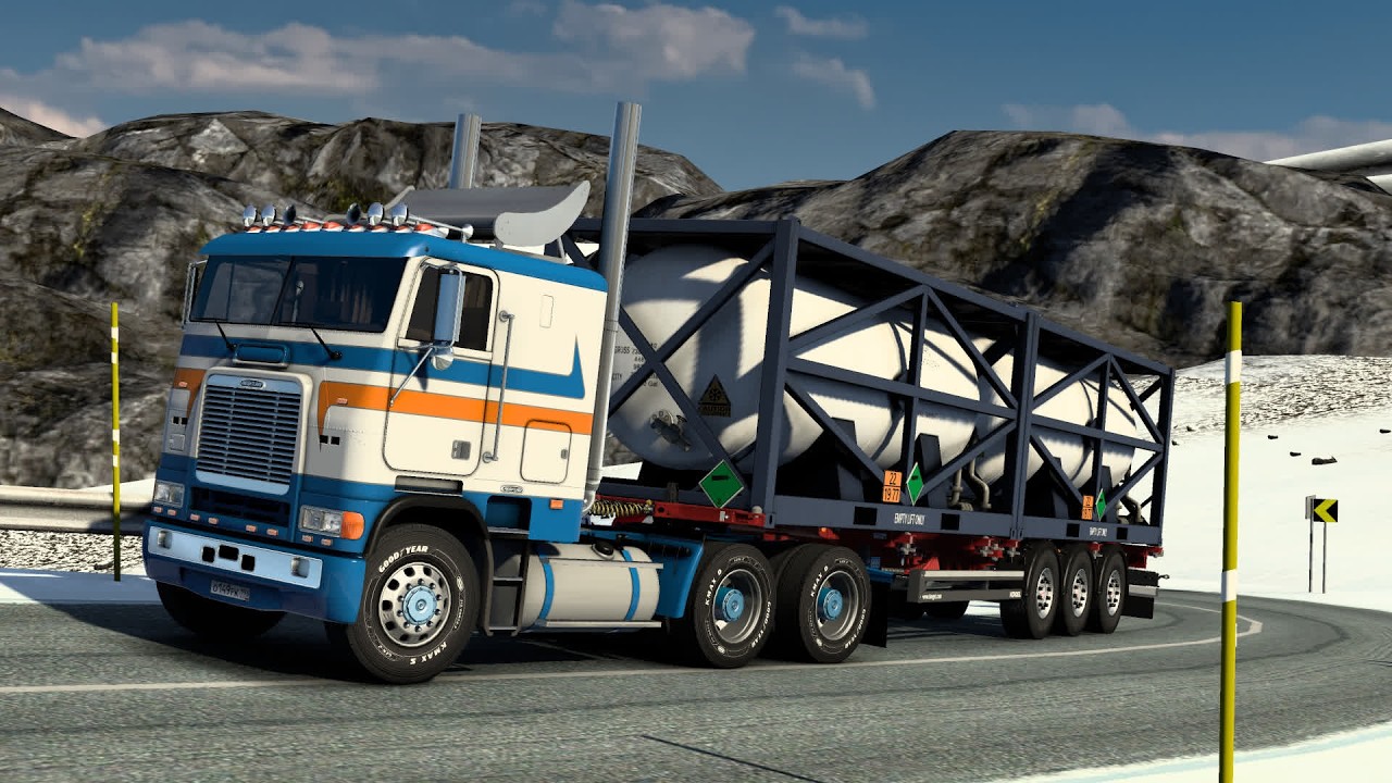 2211 / ЕTS2 1.57 / Freightliner FLB / С грузом из Исландии в Шотландию.