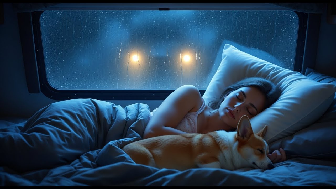 Rain Sounds for Sleeping – Heavy Rain & Thunder Outside the Window