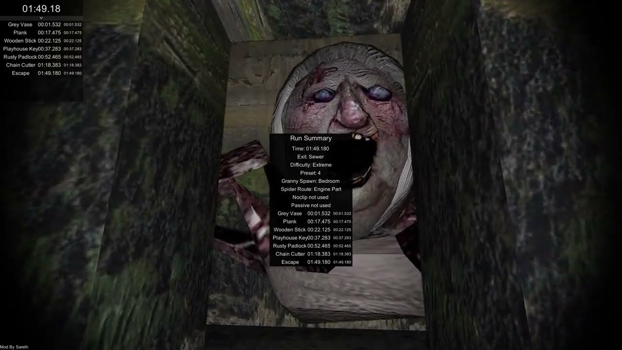 Granny PC 1.3 Speedrun Set RNG Any% Extreme sewer (