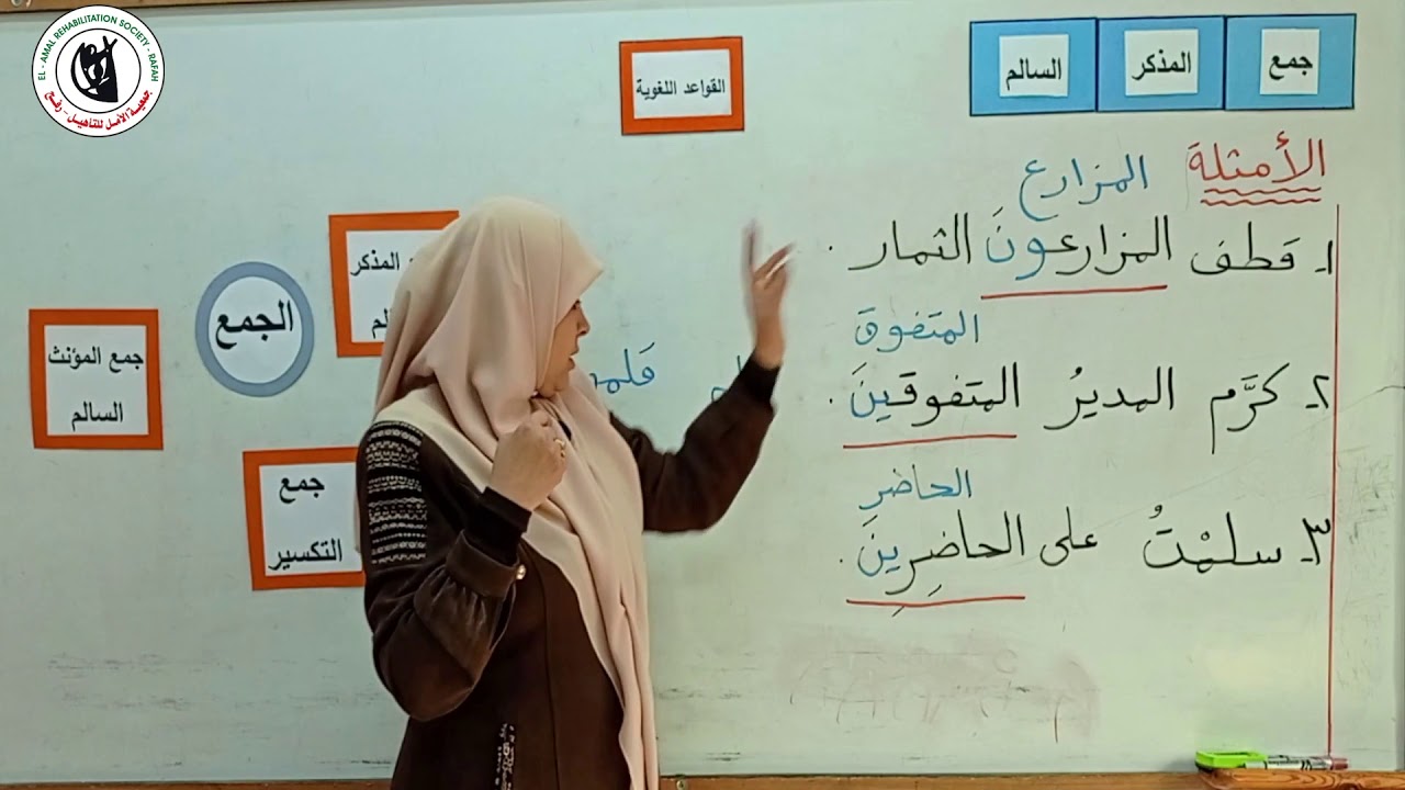 التعليم الالكتروني بلغة الاشارة لغة عربية للصف السادس الفصل الاول درس جمع المذكر السالم