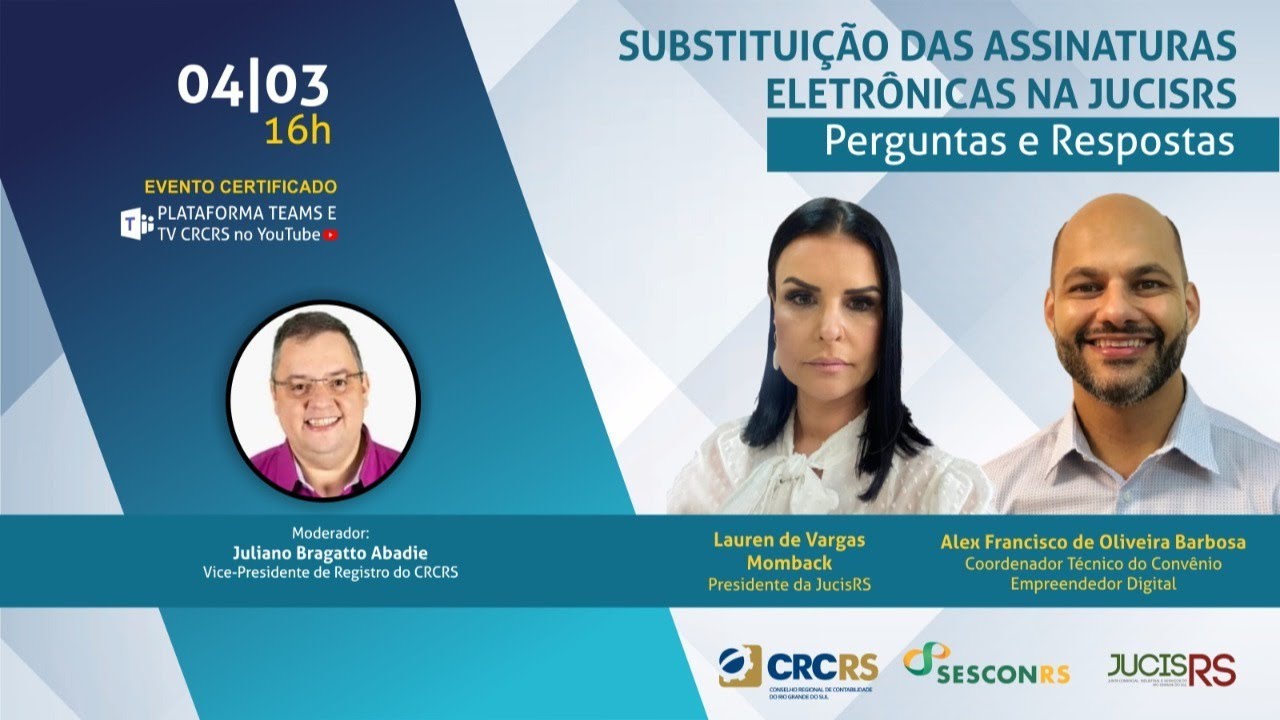 Substituição das Assinaturas Eletrônicas na JucisRS - Perguntas e Respostas