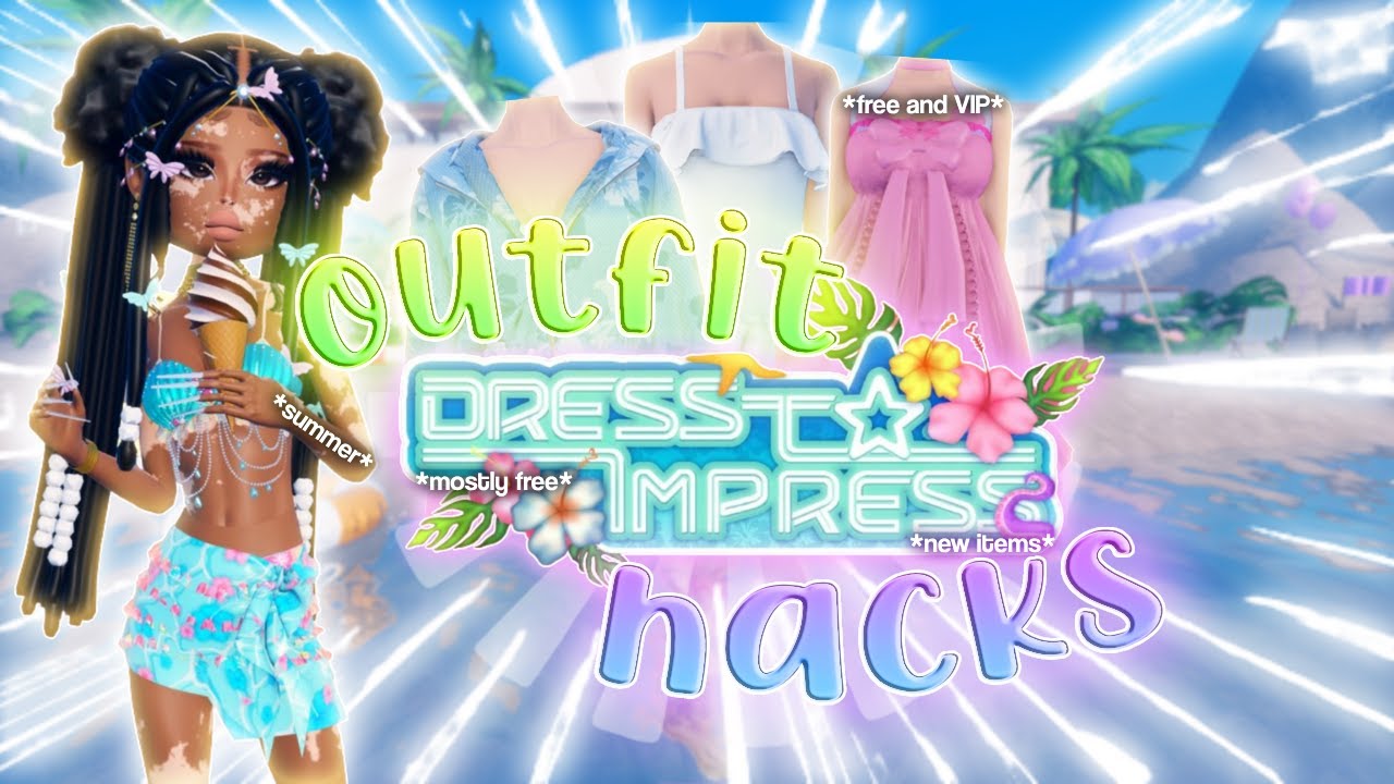 **FREE & VIP** OUTFIT HACKS USING THE NEW ITEMS In the Dress To Impress update! (SUMMER, FACE TUT?)
