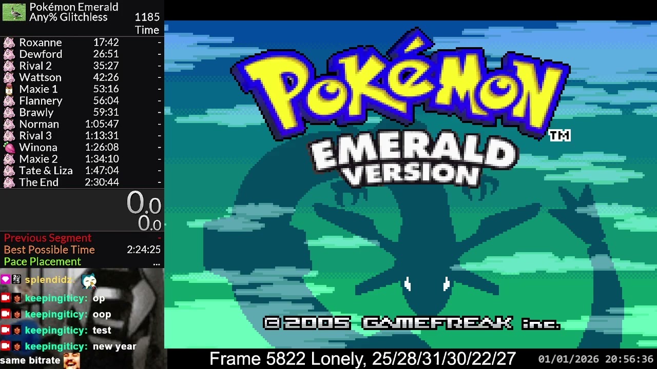 Emerald Glitchless with 5822 Lonely VOD 1.1.2026 (FT. 2:29:55 DS RUN; HAPPY NEW YEAR STREAM)