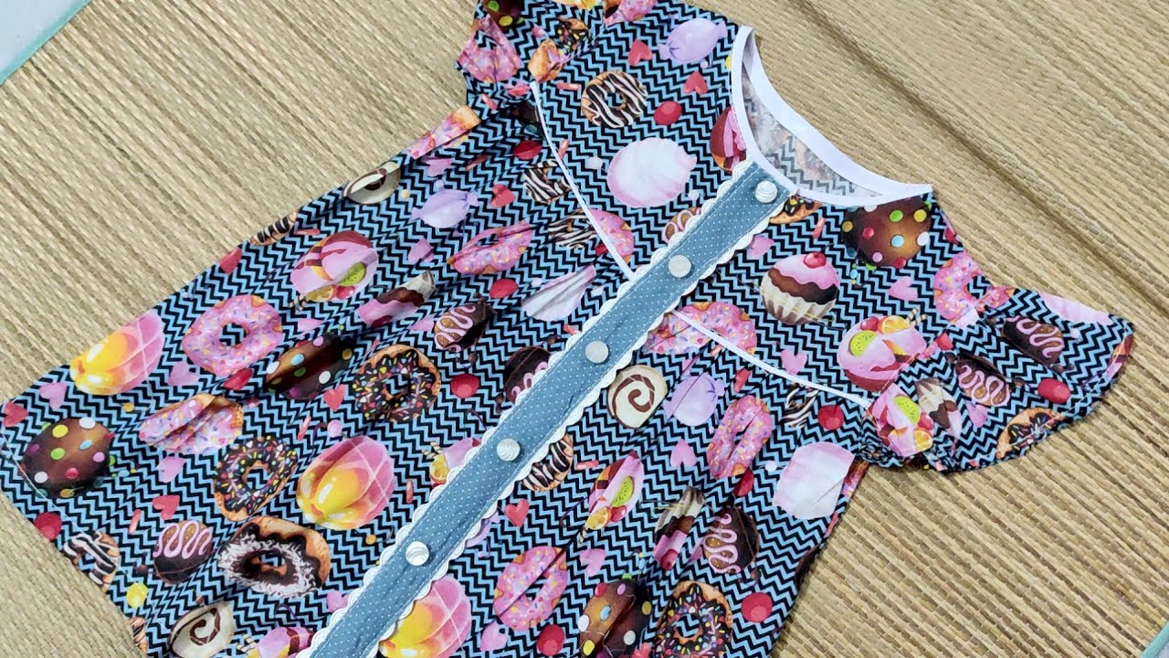 Summer baby frock cutting and stitching.