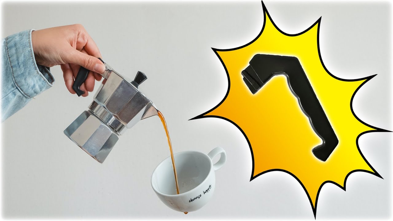 Replacing the handle of a Moka-style coffee maker imitation