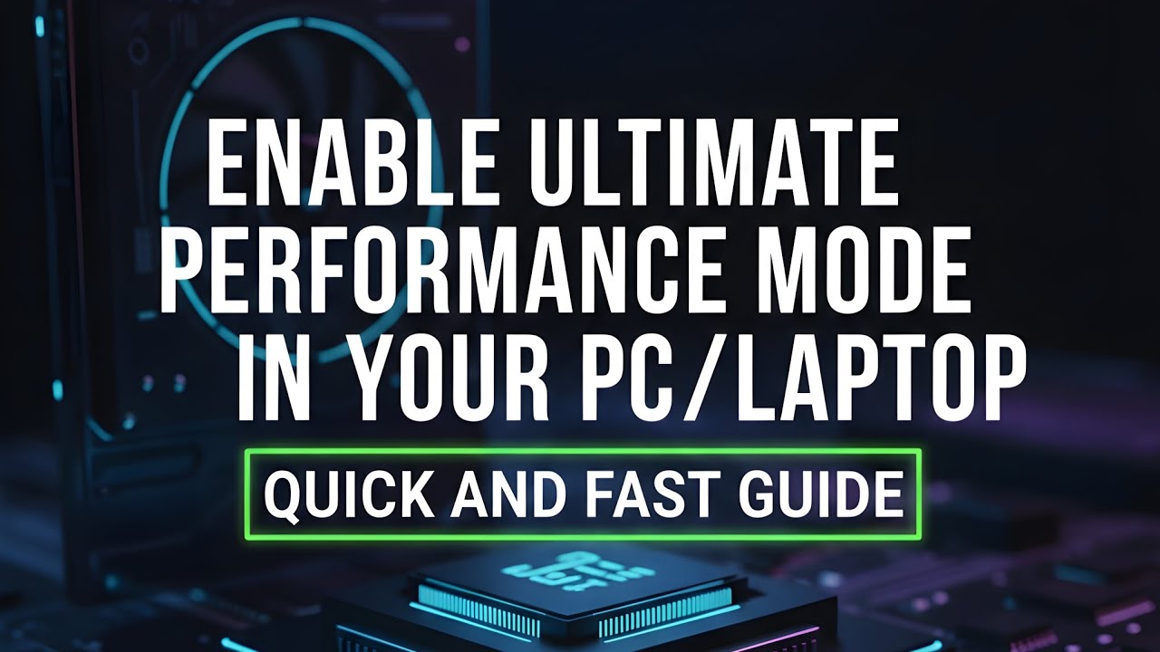 Enable Ultimate Performance Mode In Your Pc/Laptop|Ultimate Guide for Pc or Laptop in 2026 🔥✨