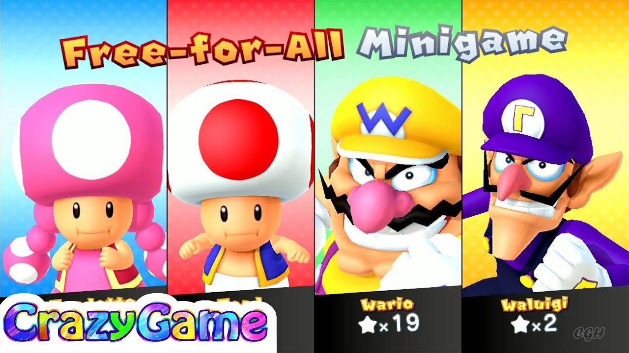 Mario Party 10 Mario Party - Wario vs Waluigi vs Toad vs Toadette Airship Central (2 Player)