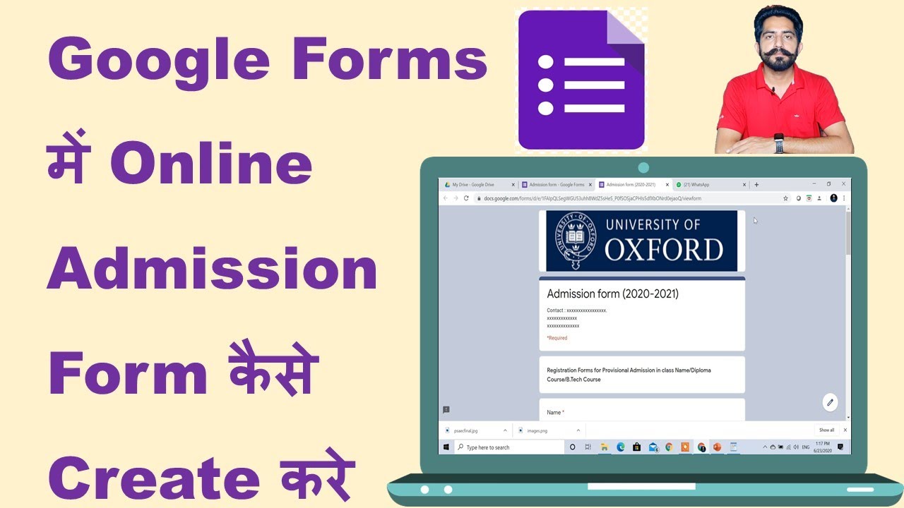 How to Create Online Admission Form in Google Forms & Share Link on Whatsapp