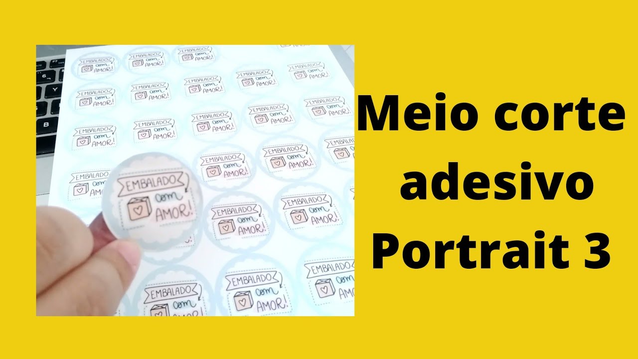 COMO FAZER MEIO CORTE NO ADESIVO USANDO A PORTRAIT 3 / STUDIO SILHOUETTE V4/ CONFIGURACAO CORRETA