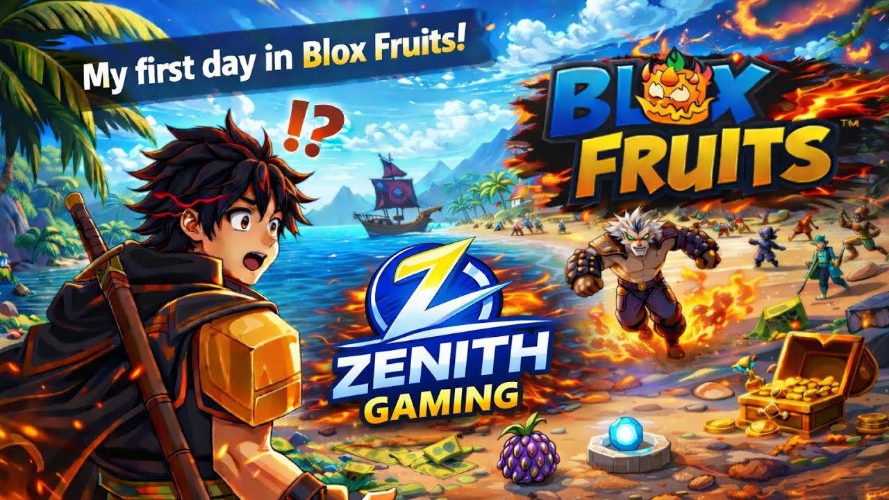 My first day in blox fruit 🍓😁|zenith gaming |