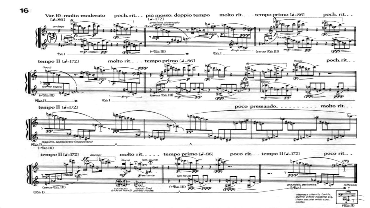 George Crumb - Gnomic Variations audio+sheet music