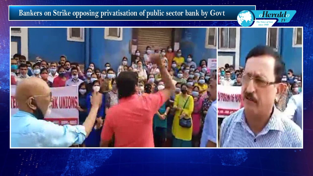 Bankers go on 2 day Strike opposing privatisation of public sector bank by Govt