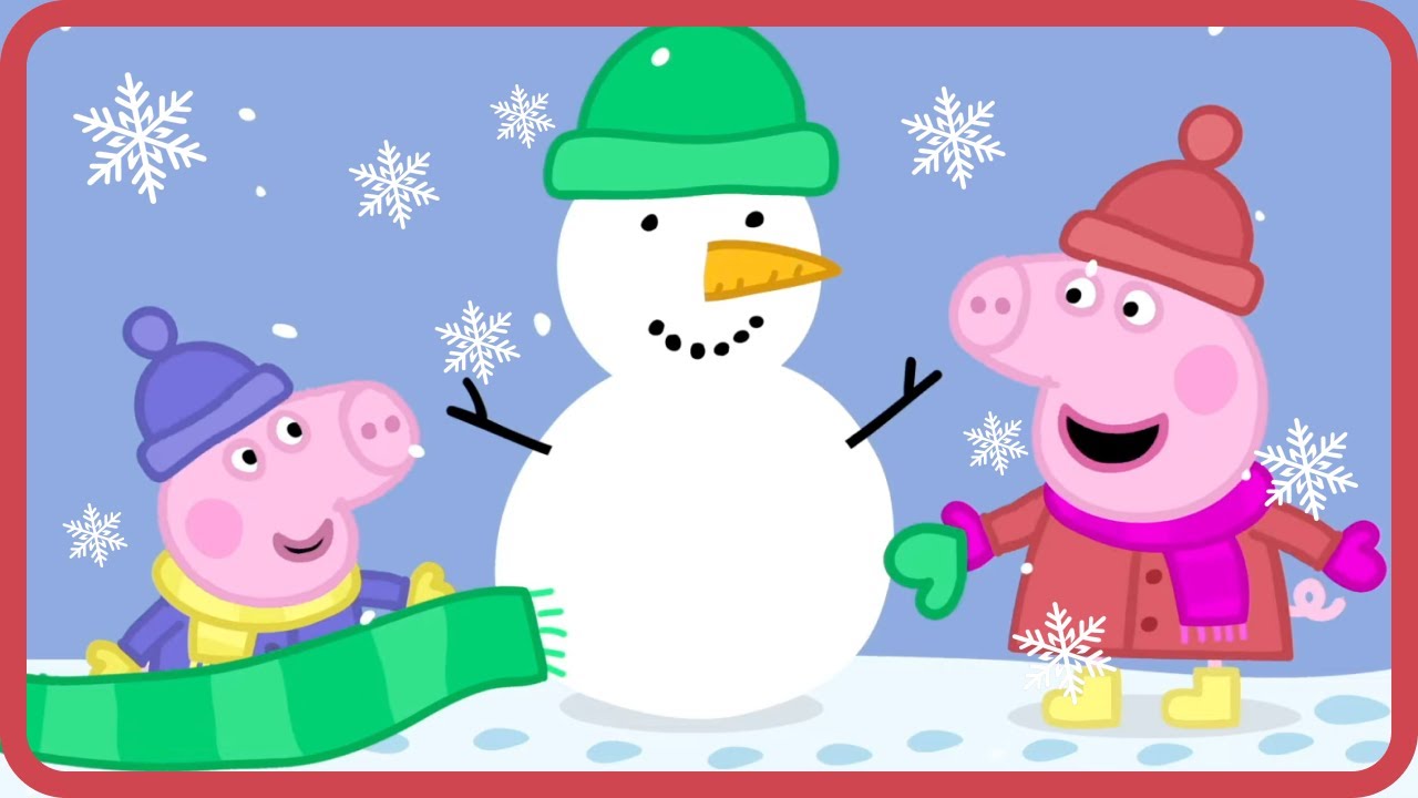 Peppa Pig ❄️ Let’s Build a Snowman! ⛄ Kids Learning Videos