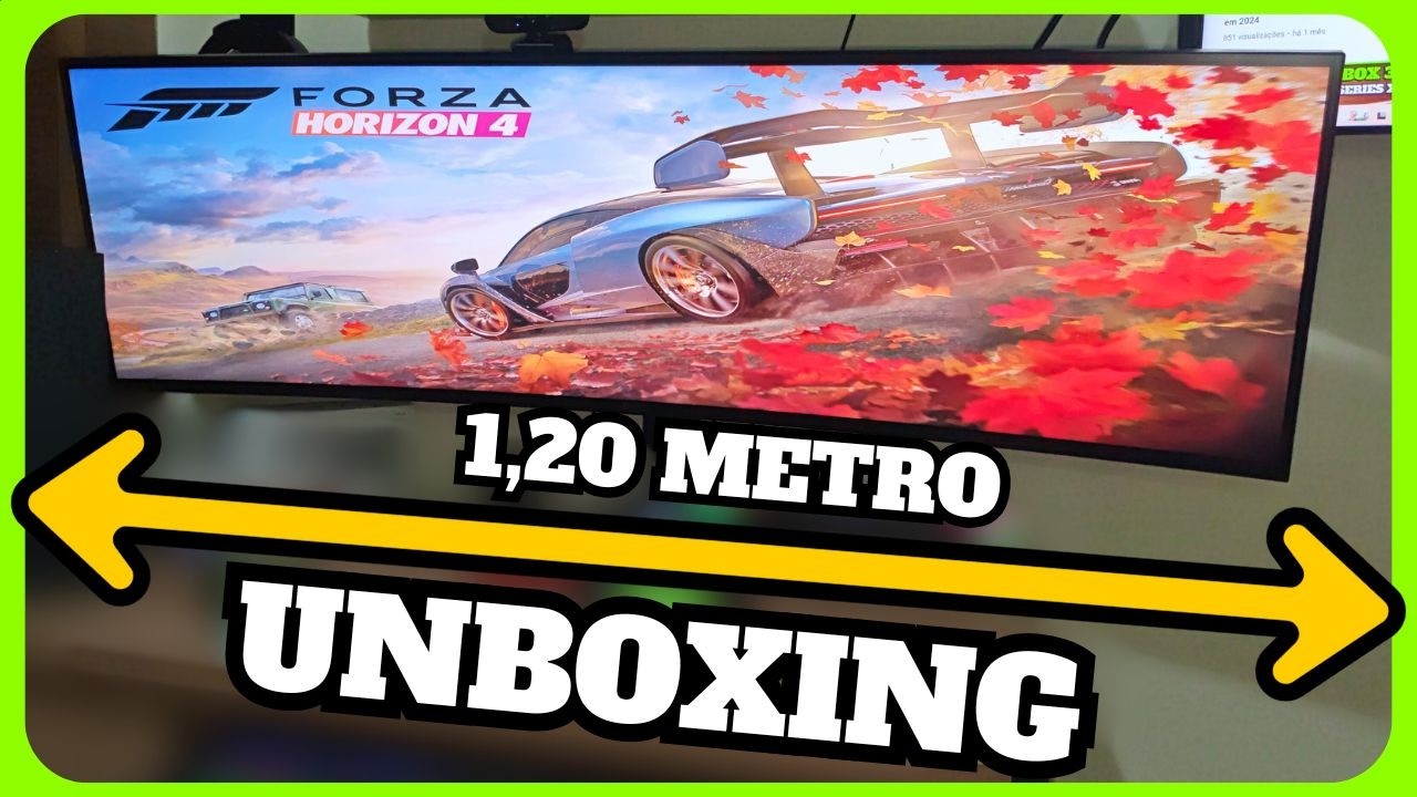 Unboxing Monitor Curvo Cepheus Fuse VPRO49 Ultra da Pichau | Testando Forza Horizon 4
