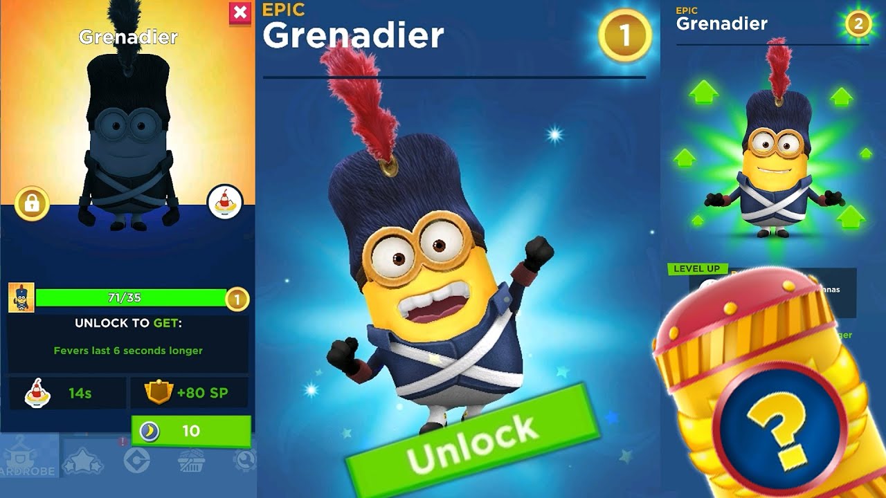 Epic Costume Grenadier Unlock Despicable Me Minion Rush expert prize pod gameplay walkthrough