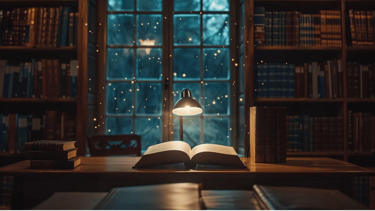 星明かりの机で、思考を整える ─ 読書のおとも